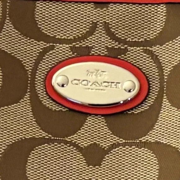 Coach Brown and Red Signature Tote Bag - Used - Picture 5 of 10